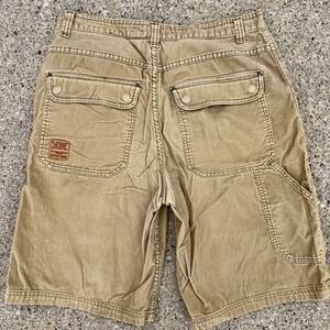 Old Navy Blue‎ Jeans Tan Corduroy Carpenter Shorts Mens W32 Vintage Retro